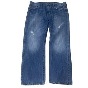 American Eagle Jeans Blue Relaxed Straight Fit Denim Cotton 36x30